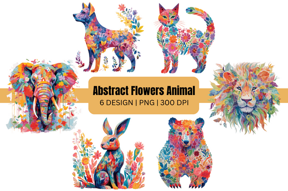 Abstract Flowers Animal Sublimation: A Designer's Asset