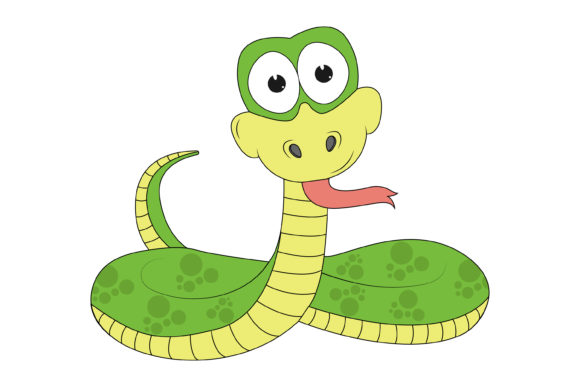 Adorable Reptilian Charm: Styling with Cute Snake Animal Cartoon