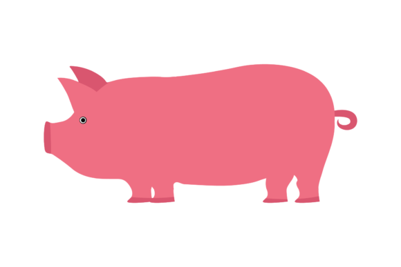 Animal Asset - Pig Illustration Svg: A Creative Design Staple