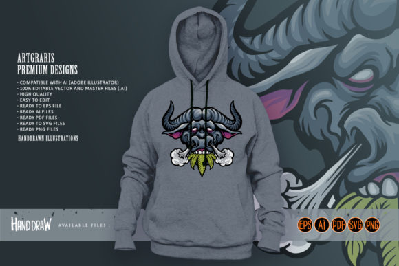 Animal Bull Smoke Vape Illustrations: SVG & Vector Art