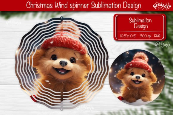 Christmas Wind Spinner Baby Animal Dog: Festive Design Charm