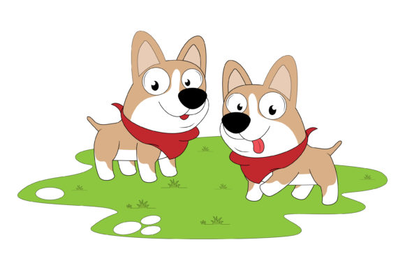 Cute Dog Animal Cartoon: A Playful Asset for Modern Branding