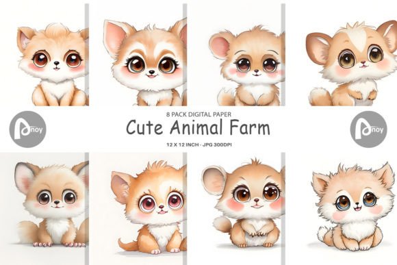 Digital Paper Cute Animal Farm: A Design Asset for Modern Projects
