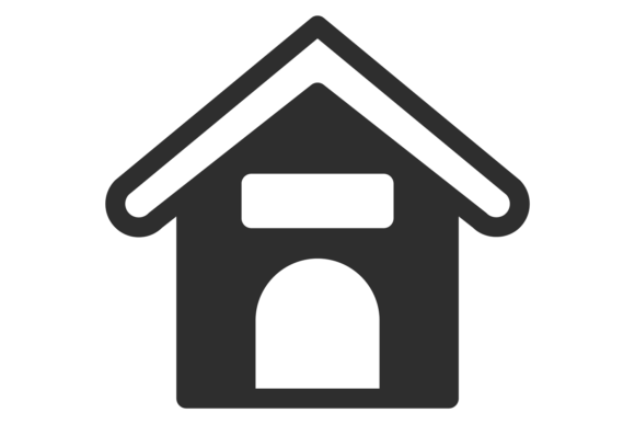 Doghouse Black Icon: A Bold Pet Animal House Building