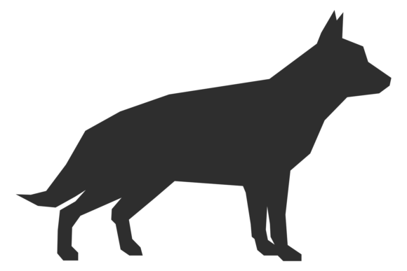 German Shepherd Black Silhouette: Bold Design Asset