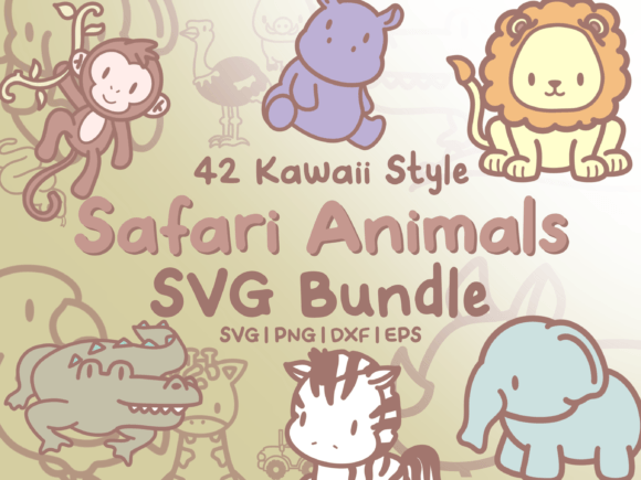 Safari Animal SVG Illustrations - Kawaii: A Designer's Playful Toolkit