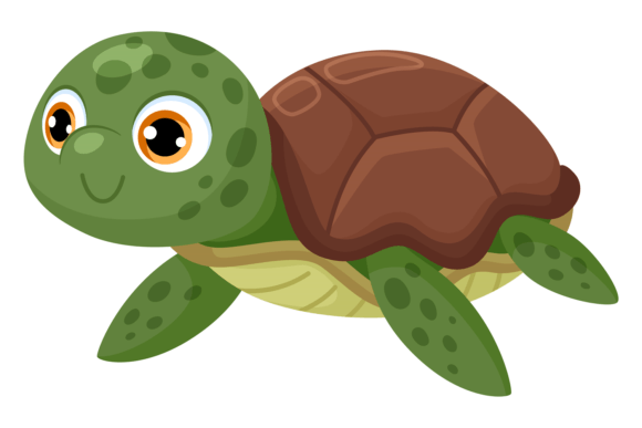 The Cartoon Turtle Baby Font: A Marine Animal Character Design