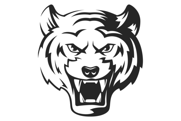 Tiger Logo: Predator Animal Head Black I Unleashed