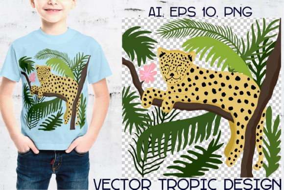 Tropical Animal, Leopard, Kids Vector Illustration: A Wildly Versatile Design Asset