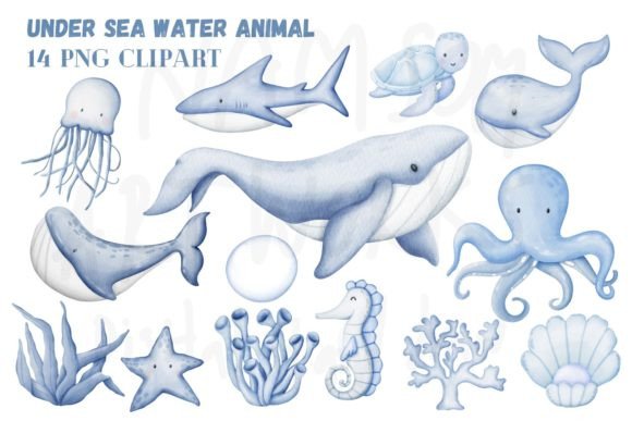 Under Sea Animal Watercolor Clipart: A Fresh Wave of Design