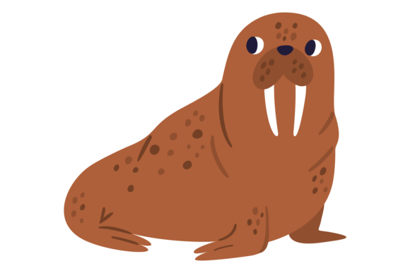 Walrus Icon: A Cute Nordic Animal in Scand Style