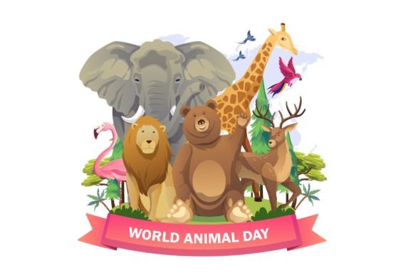 World Animal Day Illustration: A Vibrant Asset for Designers